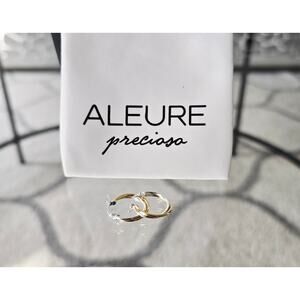 Aleure Preciosa Sterling Silver Golld Small.Hoop Earrings New